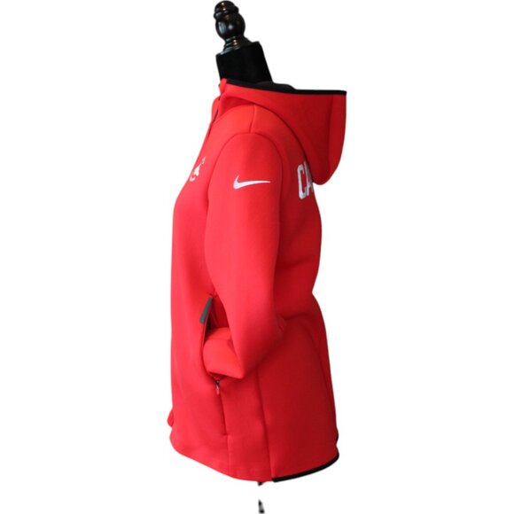 Nike Therma-Fit CANADA Jacket Medium Thumbholes Red Zipper Front Pockets d224 - Picture 3 of 11
